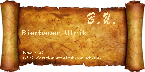 Bierbauer Ulrik névjegykártya
